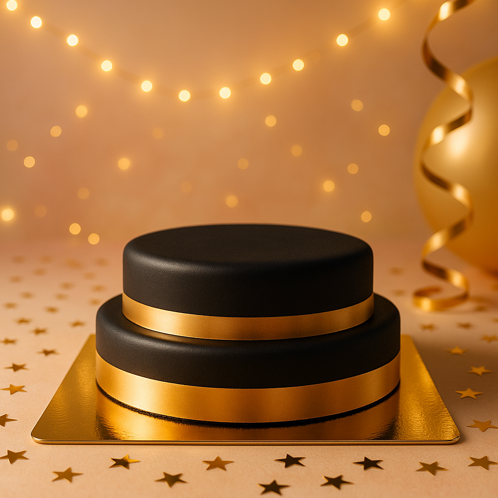 Gâteau noir avec ruban