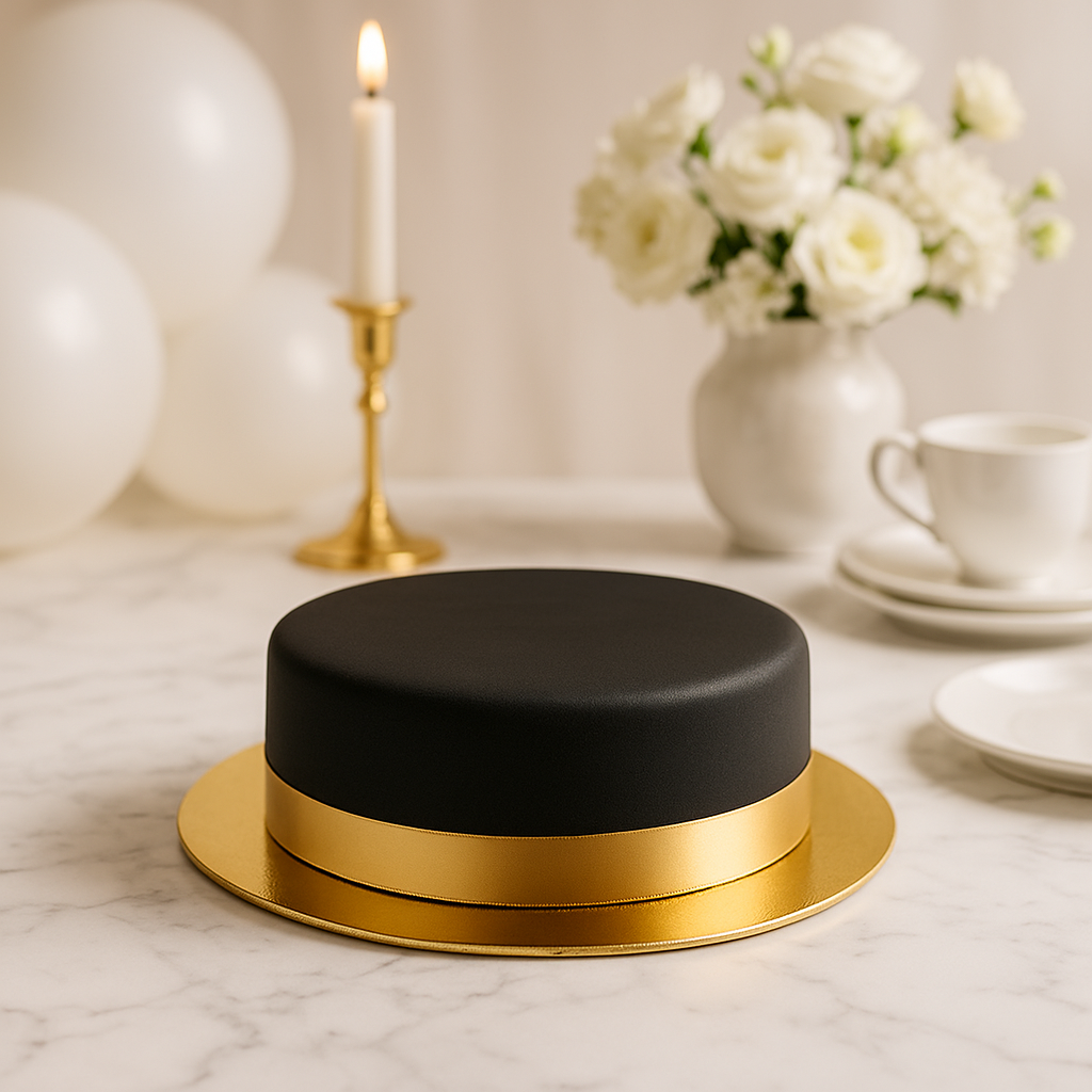 Gâteau noir avec ruban