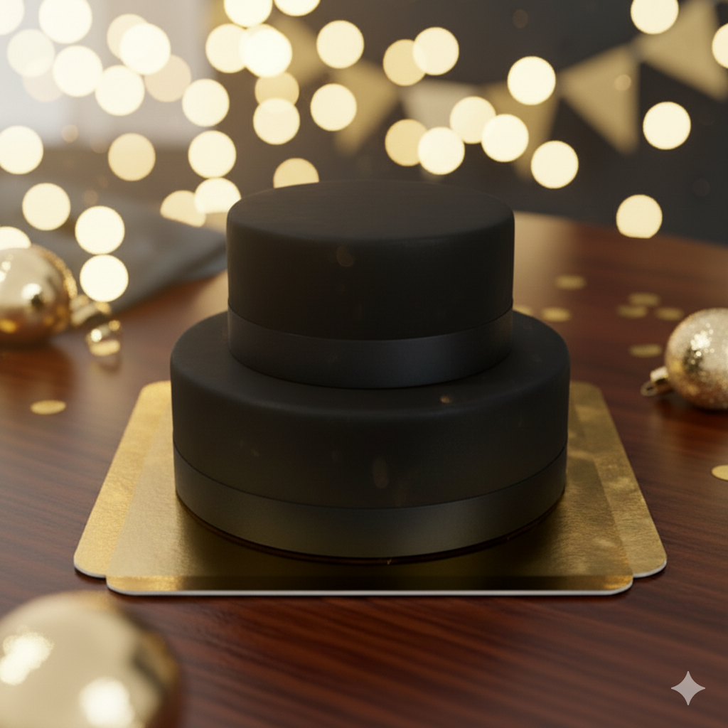 Gâteau Deluxe noir avec ruban