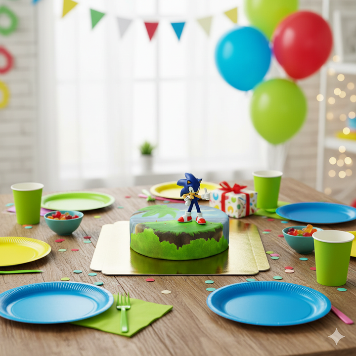 Figurine Sonic® sur gâteau île
