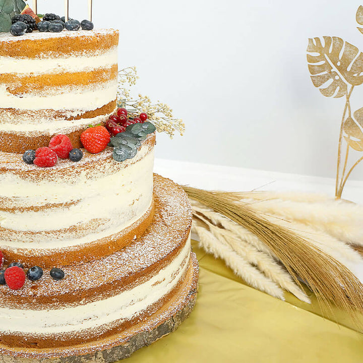 Gâteau de mariage 3 étages avec décorations & Topper - 65 personnes