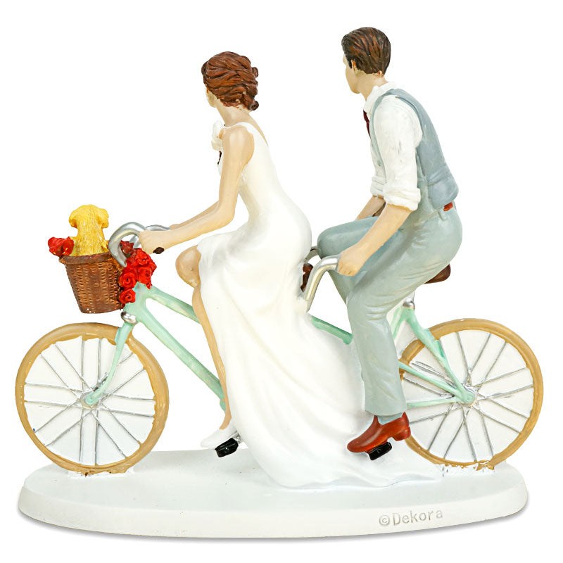 Figurine mariés à vélo 