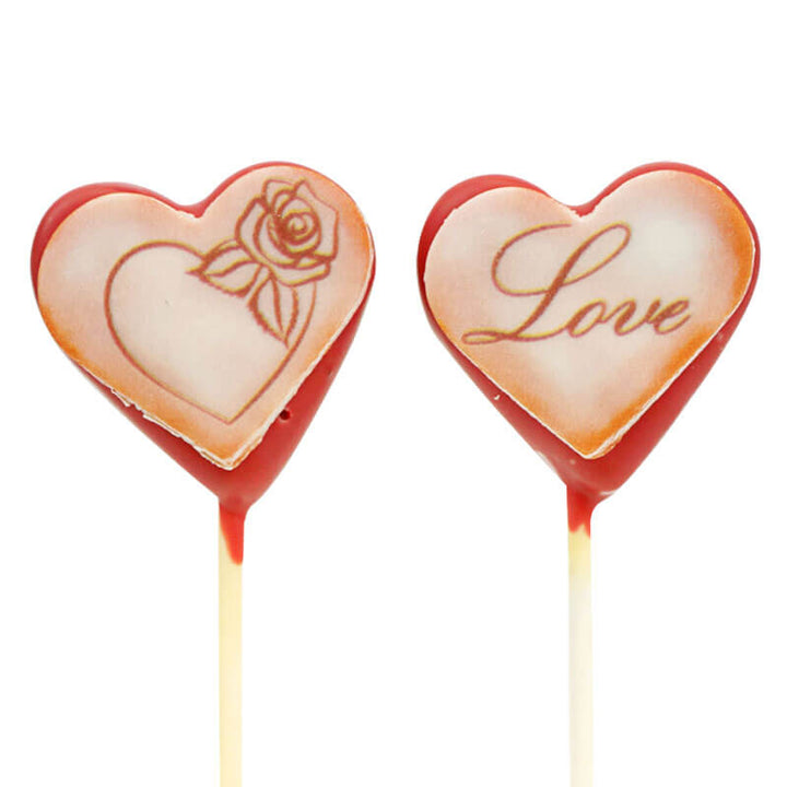 Cake-Pops Saint Valentin rouges en forme de cœur (12 pièces)