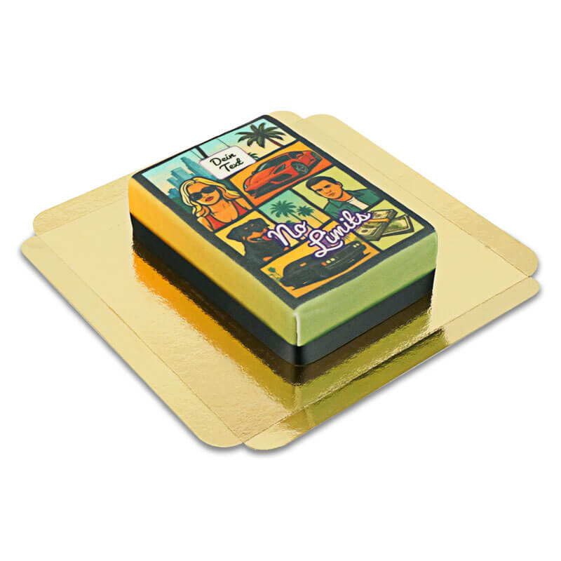 Gâteau en forme de jaquette de jeu vidéo "Crime City"