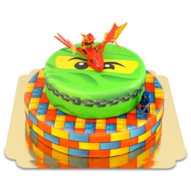 Lego® Ninjago Rouge sur gâteau ninja à deux étages