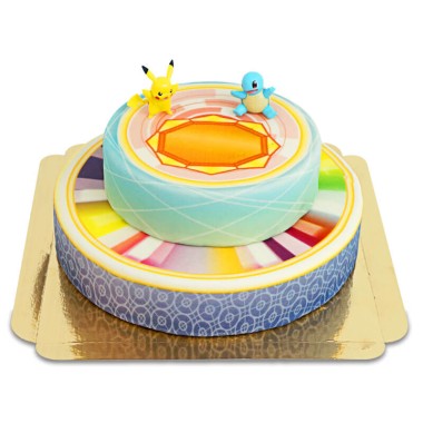 Figurine Pokémon® sur gâteau badge à 2 étages