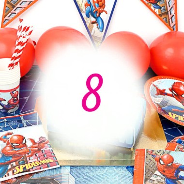 Kit anniversaire Spiderman® - pour 8 personnes (gâteau exclu)