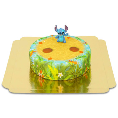Stitch® sur gâteau plage tropicale