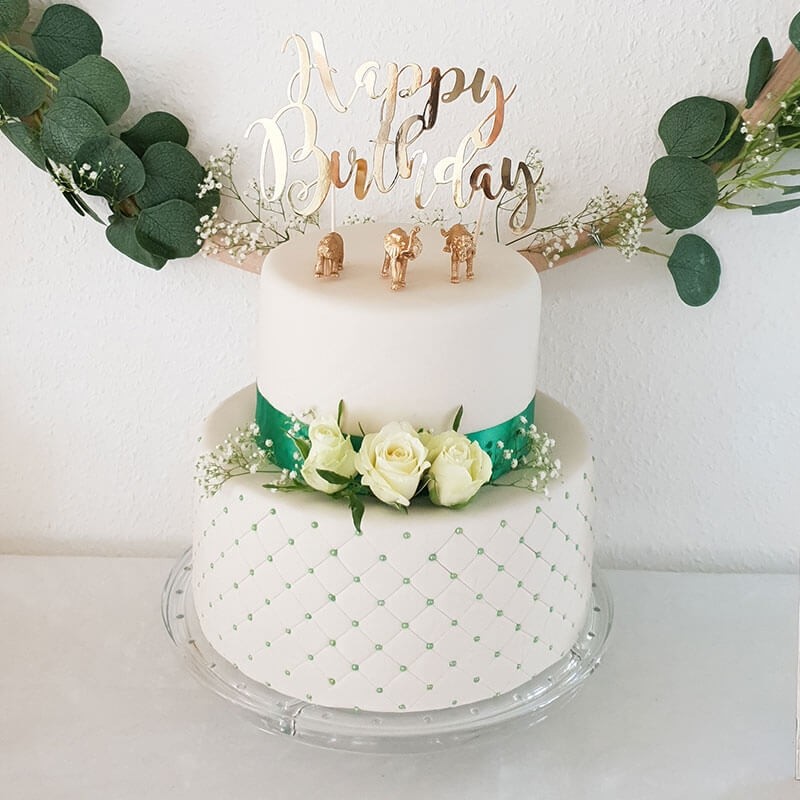 1 décoration de gâteau Happy Birthday avec 2 nuages et 2 décorations de  gâteau vierges pour gâteau d'anniversaire - Plug in réutilisable - Convient
