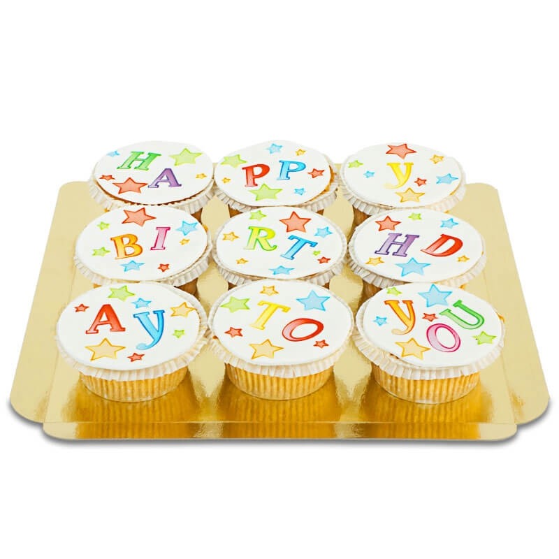 Cupcakes d'anniversaire (9 pièces) 🍰