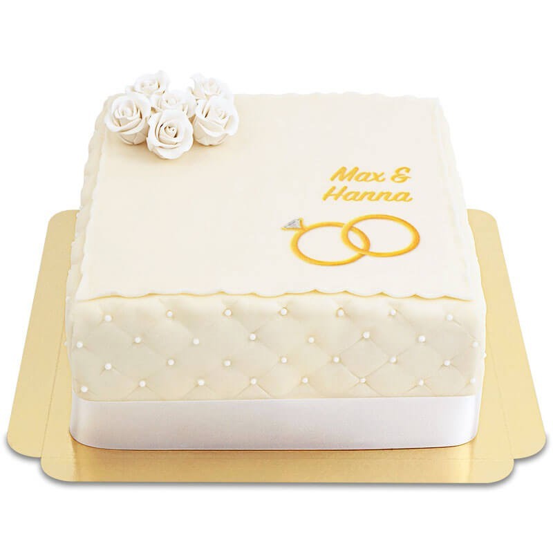 Gâteau de mariage Deluxe carré