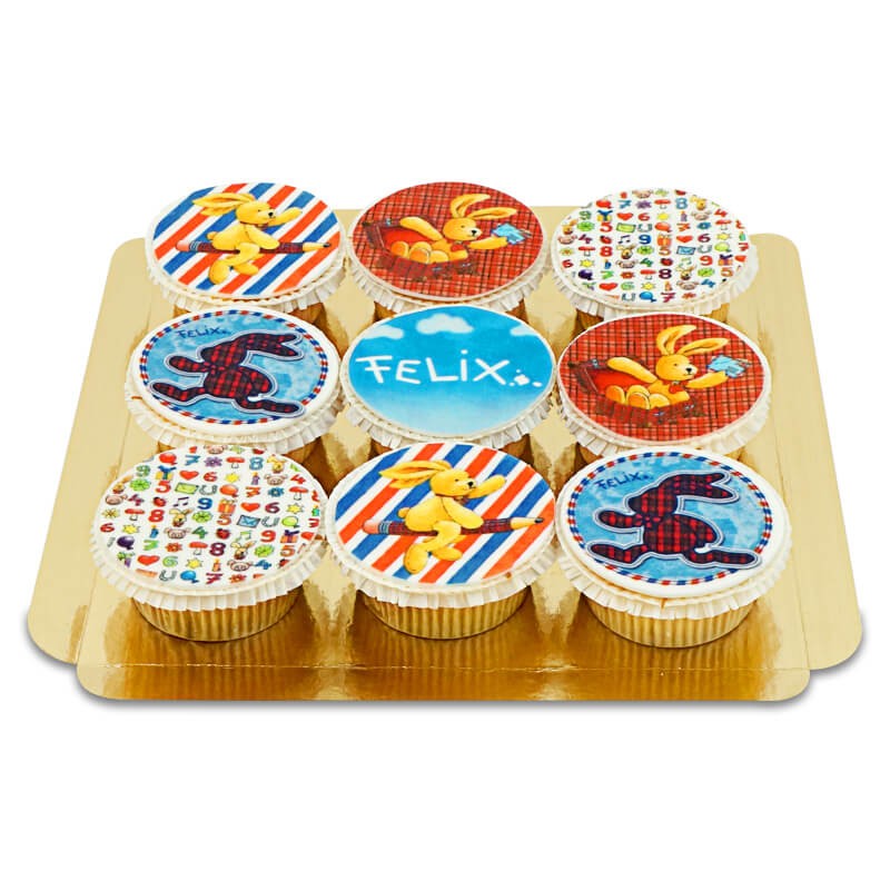 Cupcakes avec Félix le lapin (9 pièces)