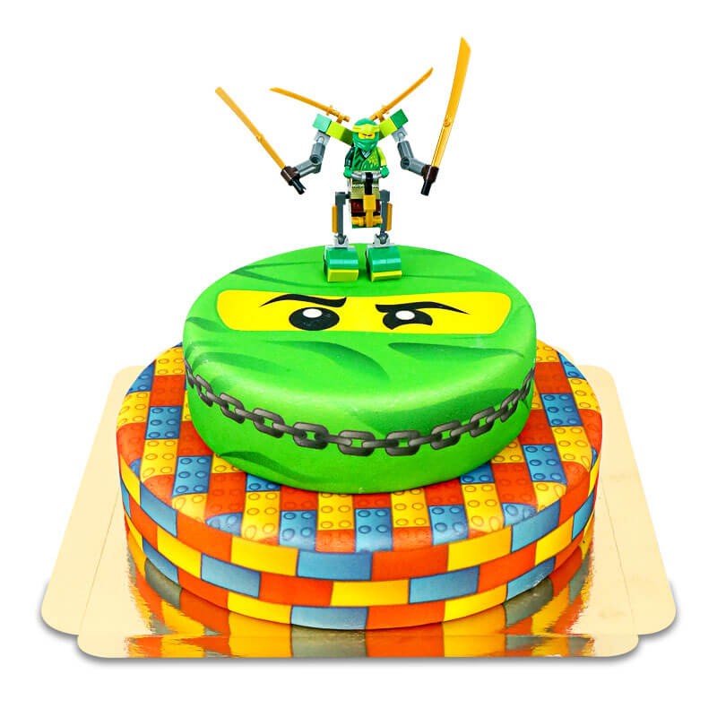 Lego Ninjago Rouge sur gâteau ninja à deux étages 🍰