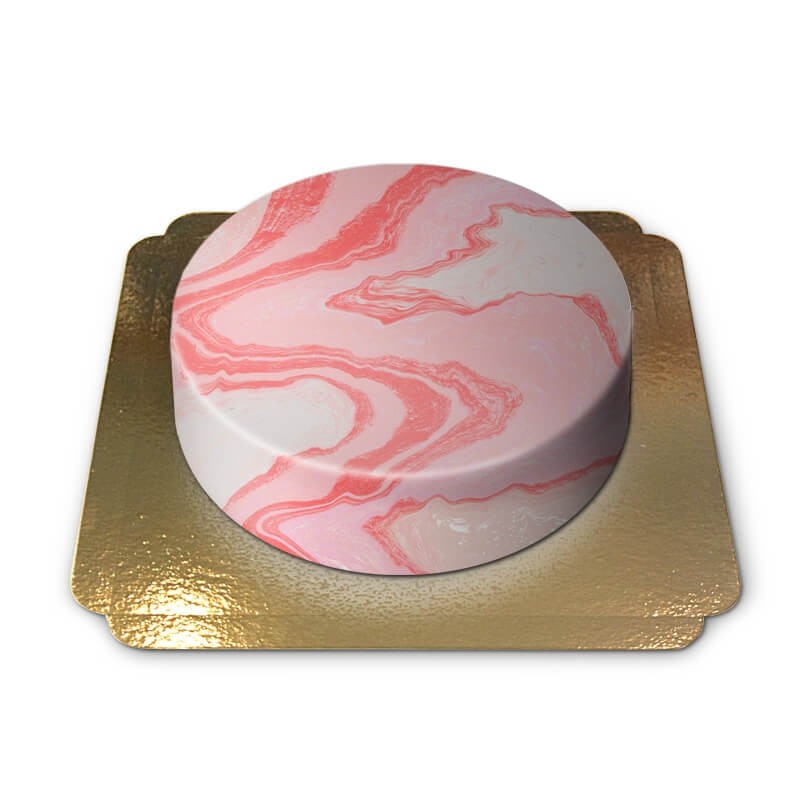 Gâteau effet marbre rose 🍰