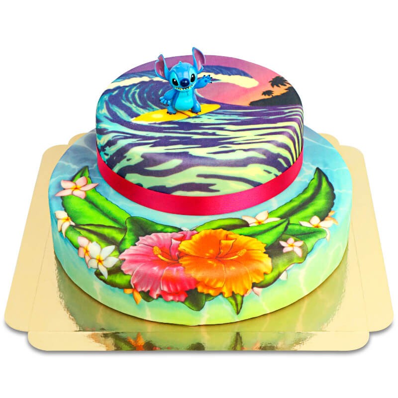 Stitch® sur gâteau surf à 2 étages